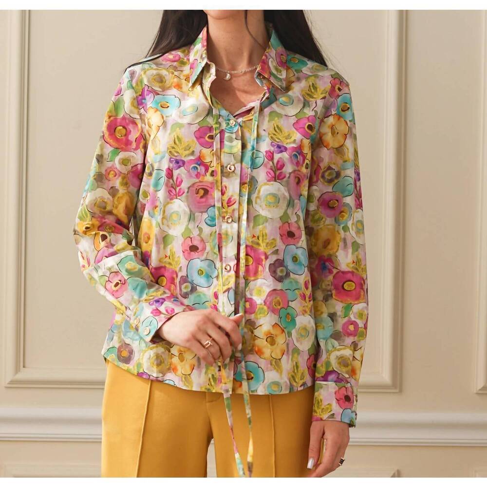 NEW CARE TUCKER secretariat poplin shirt in flower garden